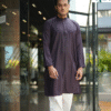 Band Collar Viscose Cotton Panjabi for Men